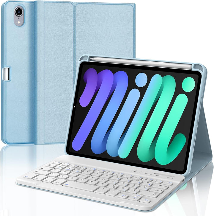 Tastatur für iPad Mini 7 (A17 pro) 2024/ iPad Mini 6 2021, Hülle Tastatur für iPad Mini 7/6 Generazi