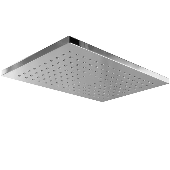 PaulGurkes Regenbrause Duschkopf eckig Kunststoff Kopfbrause Regendusche Antikalkdüsen 24x36 verchro