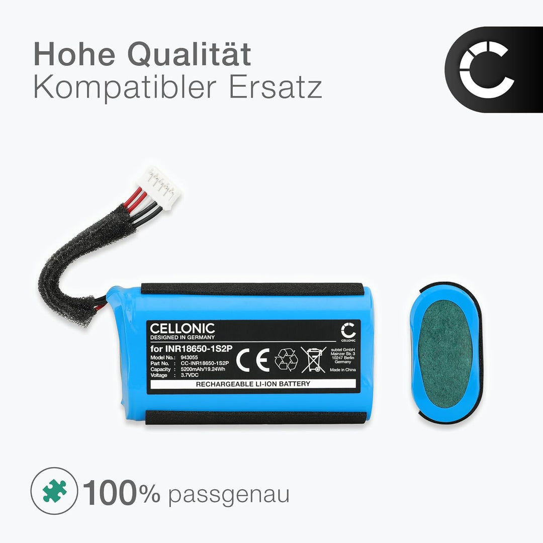 CELLONIC, Lautsprecherakku kompatibel mit Teufel ROCKSTER GO 2 (5200mAh, 3.7V) Ersatzakku GSP1029102