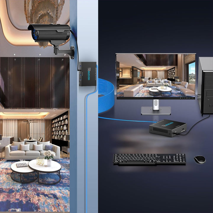 USB 3.0 Extender 229ft 70m 4-Port Extender über Cat5e Cat6 RJ45 LAN Verlängerung POE 5V Niedriger St