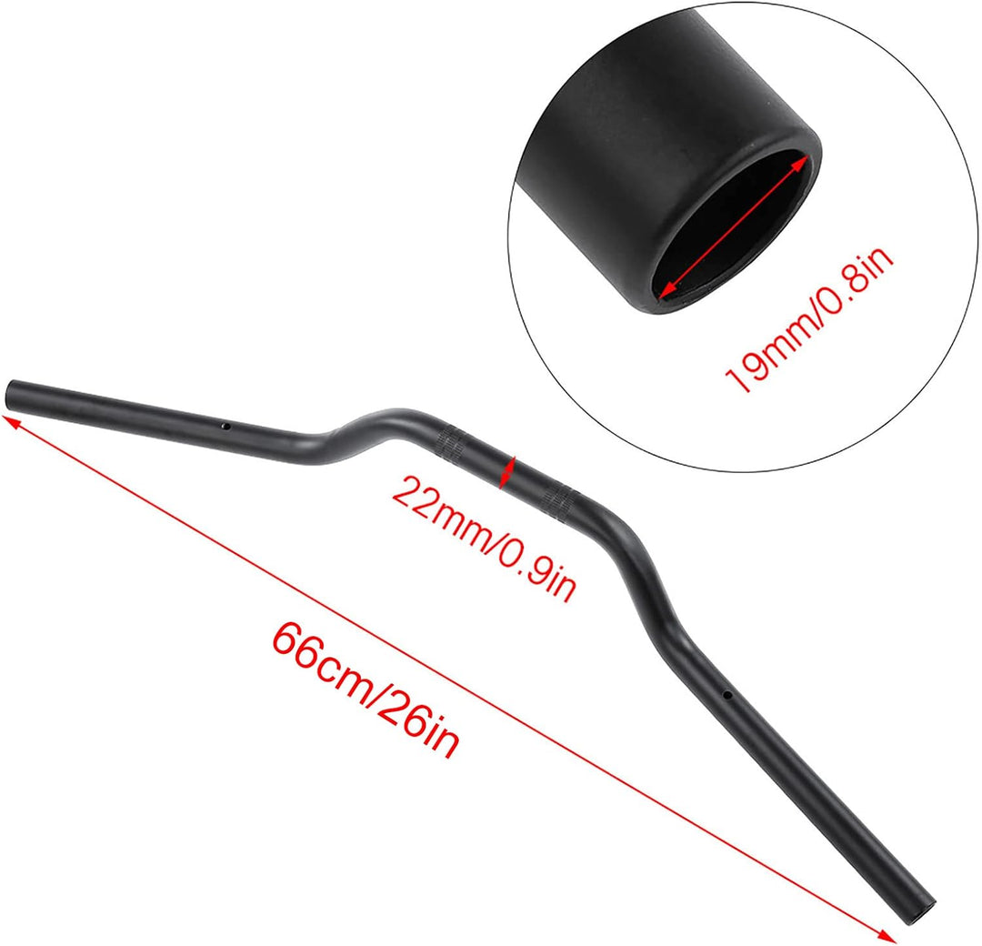 KIMISS Lenker für Motorrad,22 mm Universaler Motorradlenker aus Stahl+ CNC-Behandlung Schwarz, Schwa