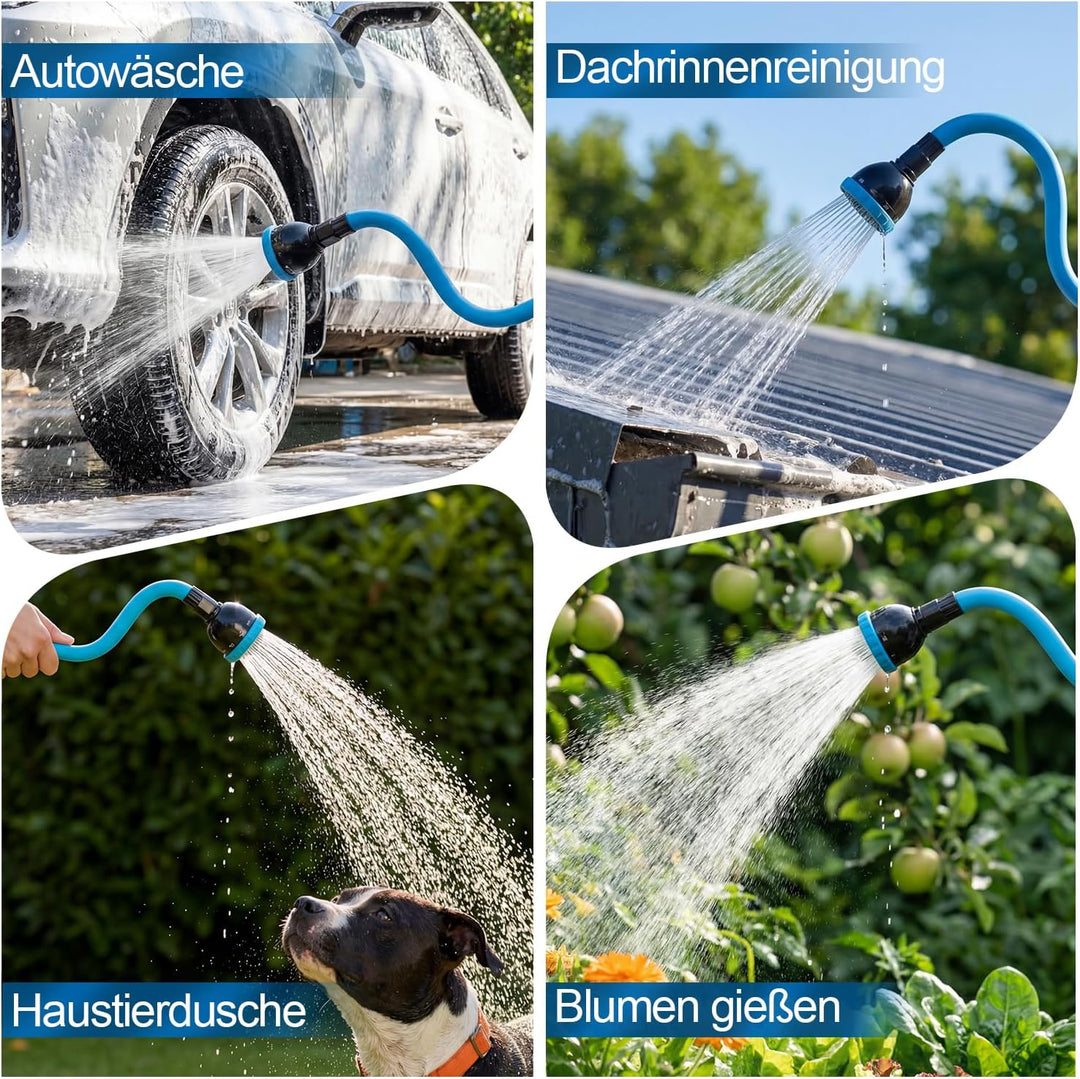Garten Giessstab, 73cm Lang Biegsam Gartenbrause mit Daumensteuerung, 10 Sprühbilder Gartenschlauchd