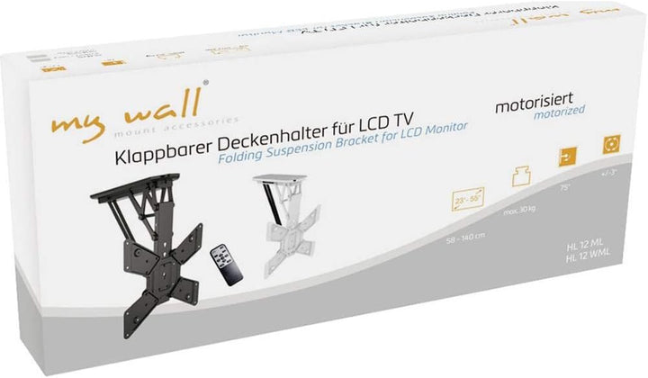 HL12M Klappbarer Motor. TV-Deckenhalter schwarz, schwarz