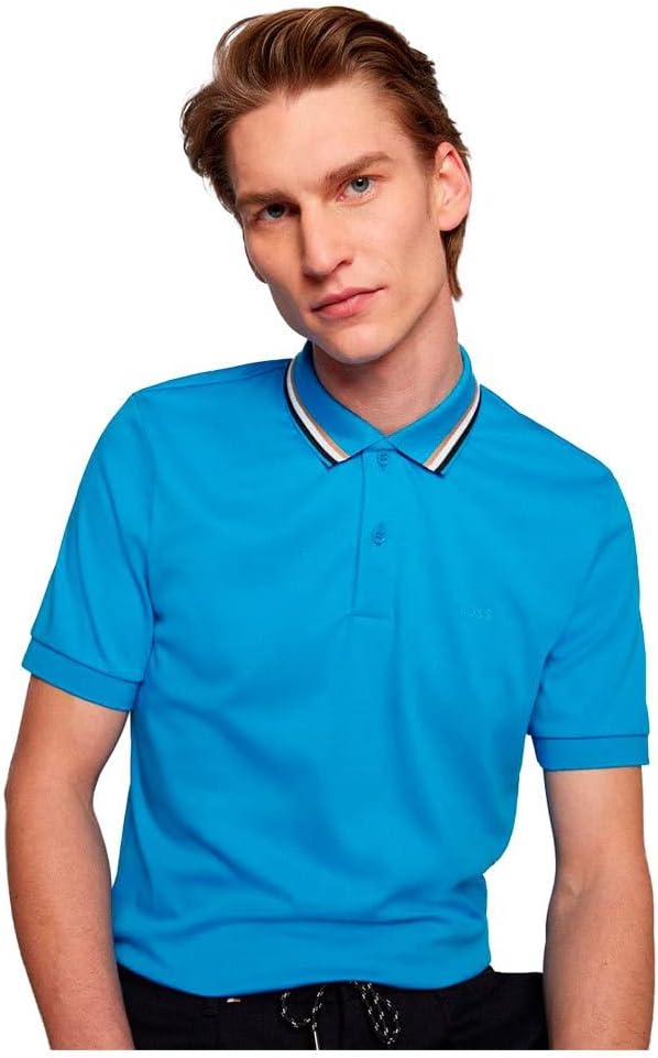 BOSS Herren Poloshirt Penrose 38 Slim Fit Kurzarm bleu (50) S