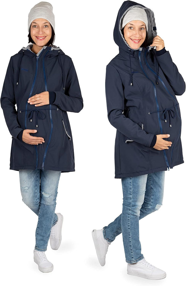 Viva la Mama 4in1 Trageparka für Tragen auf dem Rücken oder der Brust, Allwetter Softshell - PINA M