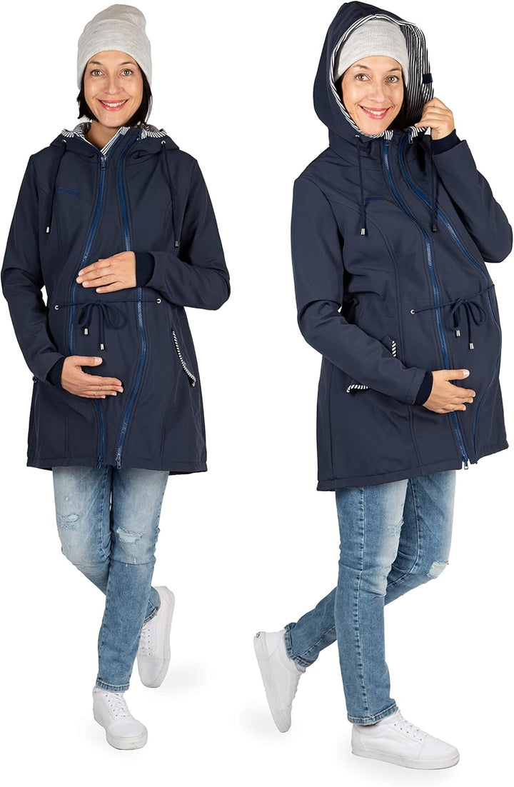 Viva la Mama 4in1 Trageparka für Tragen auf dem Rücken oder der Brust, Allwetter Softshell - PINA L