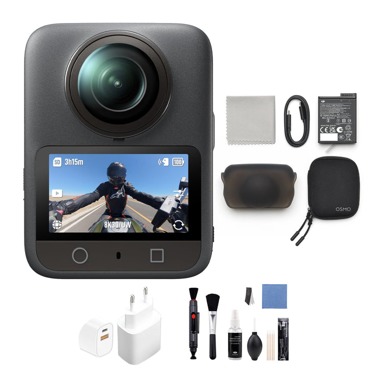 DJI Osmo 360 mit Zubehör, Kamera 1-Zoll-Sensor für 360° Aufnahmen, Action-Cam 100 Min Natives 8K 360