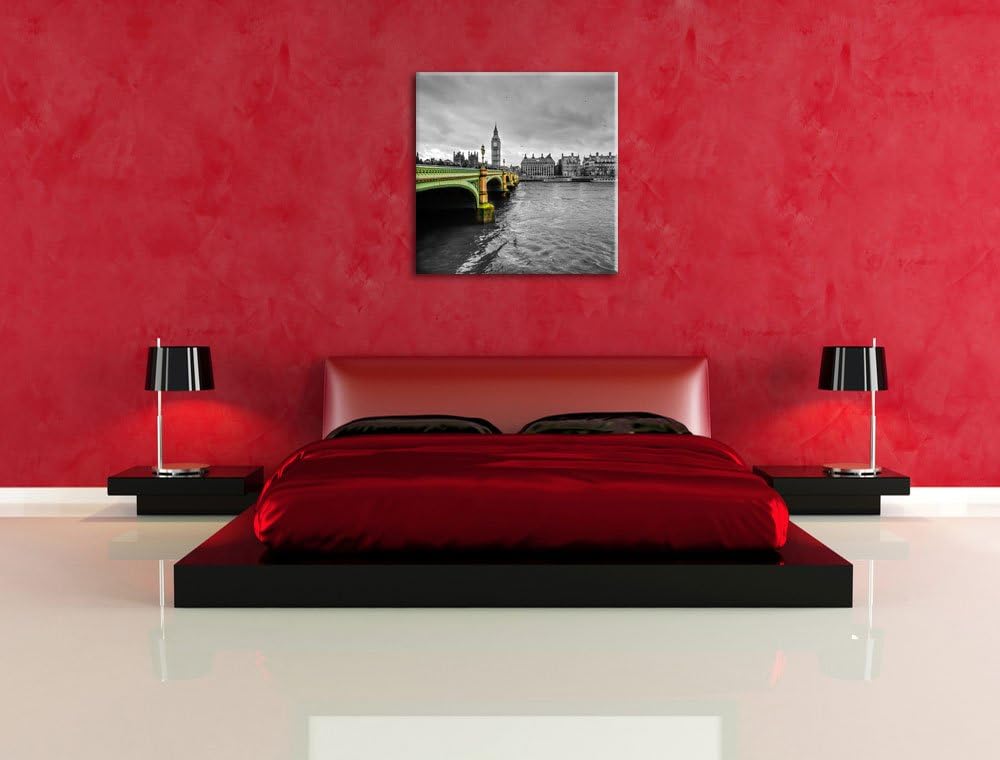 London an der Themse, Format: 70x70 als Leinwandbild, tolle Bilder fertig auf Holzrahmen gespannt, K