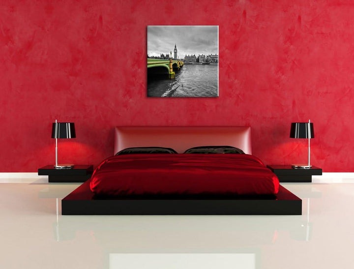 London an der Themse, Format: 70x70 als Leinwandbild, tolle Bilder fertig auf Holzrahmen gespannt, K