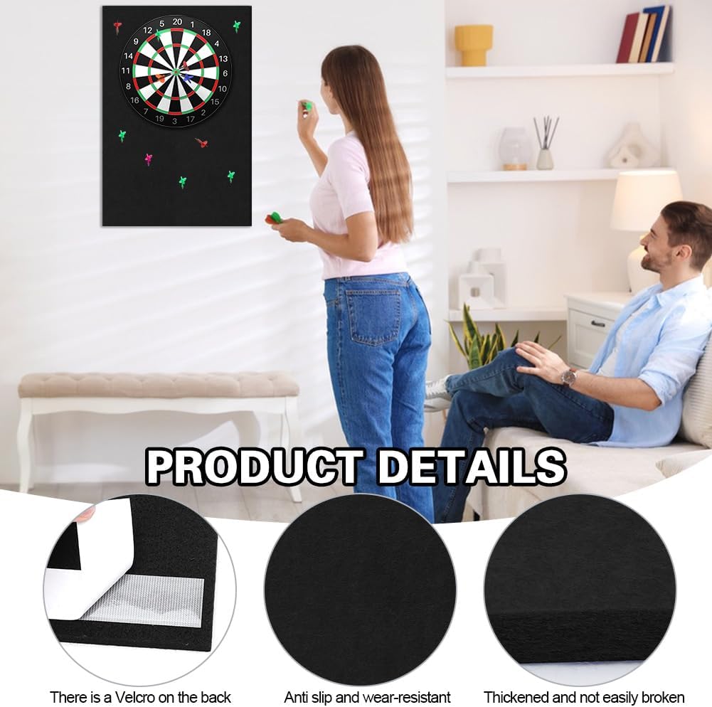 Dartboard-Wandschutz, Filz-Dartboard-Wandschutz, Wandumrandung für Dartboard-Rückseite, Selbstkleben