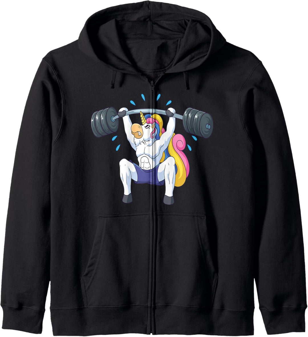 Unicorn Power Lifting Einhorn Kapuzenjacke