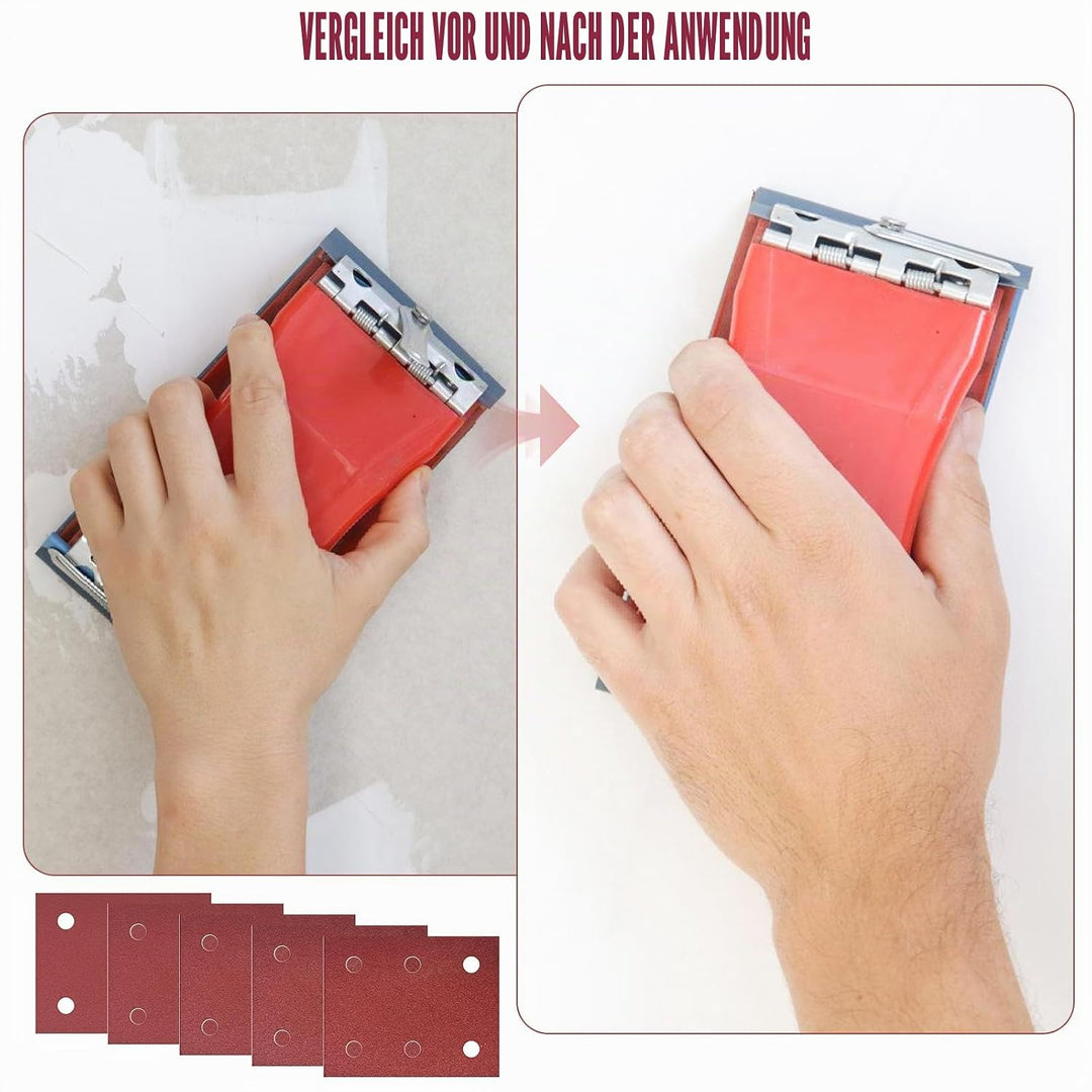 50 Stück Schleifpapiersatz, Schleifpapier Klett 102mm*114mm, 40/60/80/100/120 Körnung 6 Löcher Schle