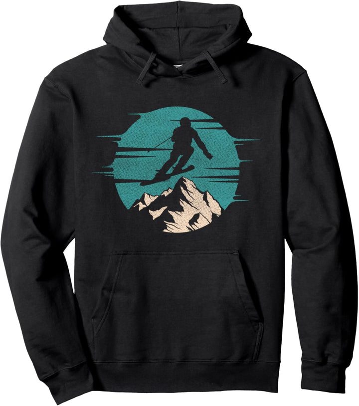 Ski Vintage Winter Sport Skier Gift Pullover Hoodie