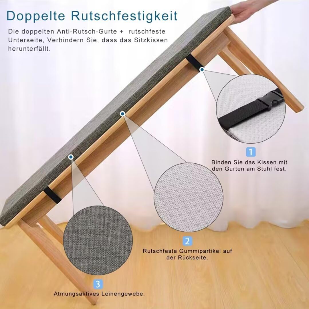 FIOVIP Bankauflage Bankkissen Sitzbankkissen 90X35X5CM Abnehmbar Waschbar Doppelt rutschfest Hochela