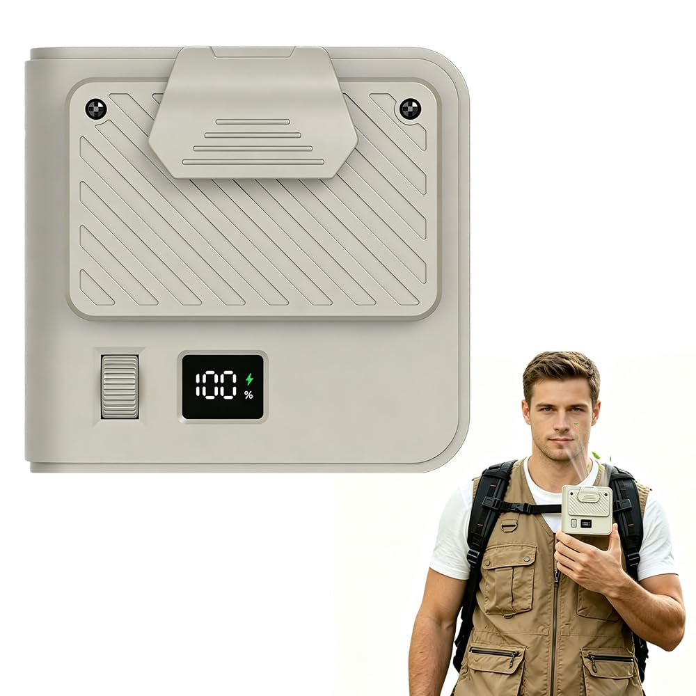 Tragbarer Ventilator Akku, kleiner Waist-Fan mit Clip, Klein T Shirt Ventilator mit Clip, Aufladbare