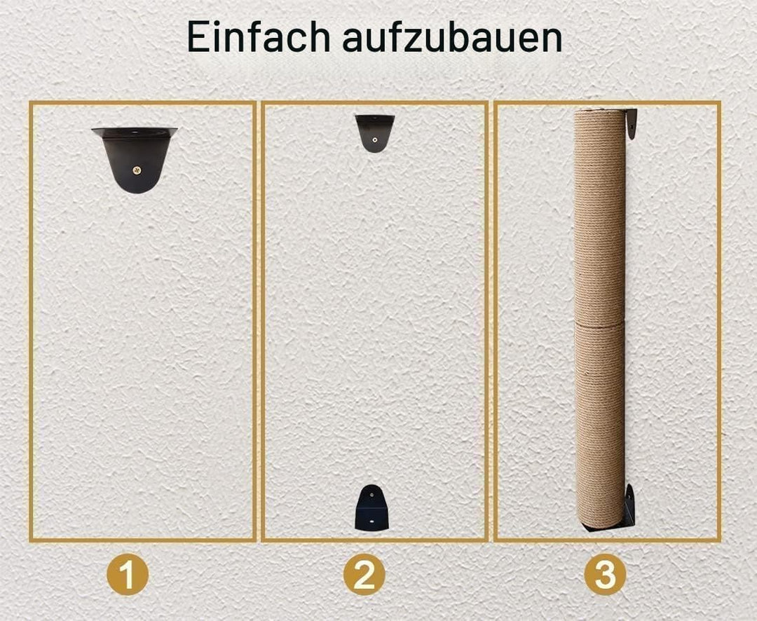 Katzenkratzbaum, 81 cm hoch, Wandregale für Katzen im Innenbereich (Jute-Seil Upgrade_81 cm hoch) Ju