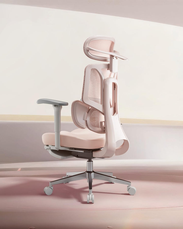 Hbada E3 Air Ergonomischer Bürostuhl - 3-Zonen Lordosenstütze, 4D Kopfstütze, 4D Armlehnen, Schreibt