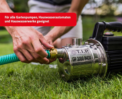 T.I.P. Saugschlauch - Ansaugschlauchgarnitur Messing 4 m (für Gartenpumpen, Hauswasserwerk, Hauswass
