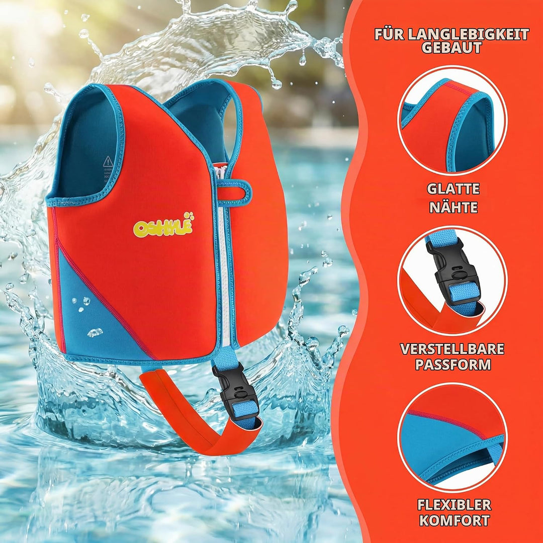 OSHYLE Kinder Schwimmweste - Jungen Mädchen Neopren Schwimmen Jacke Kleinkind Schwimmen Floating Neo