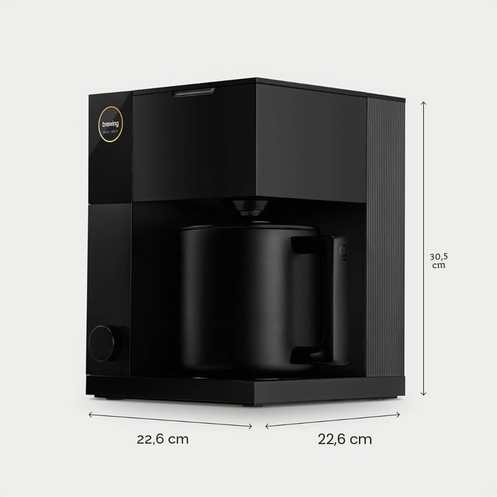 Fellow Aiden Precision Coffee Maker, Countertop 10-cup Drip Coffee Brewer, Matte Black, EU Type F Pl