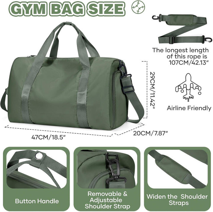HYC00 Sport Duffel Bag Damen Herren Sporttasche mit Nassfach &amp; Schuhfach Reise Duffel Bags Übernacht