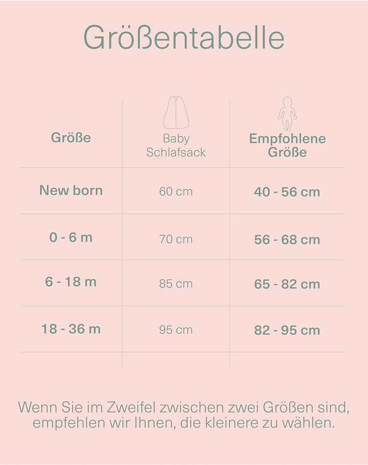 molis&amp;co. Baby schlafsack. 1.0 TOG. Grösse: 85 cm (6-18 Monate). Ideal für Übergang. Superweich und