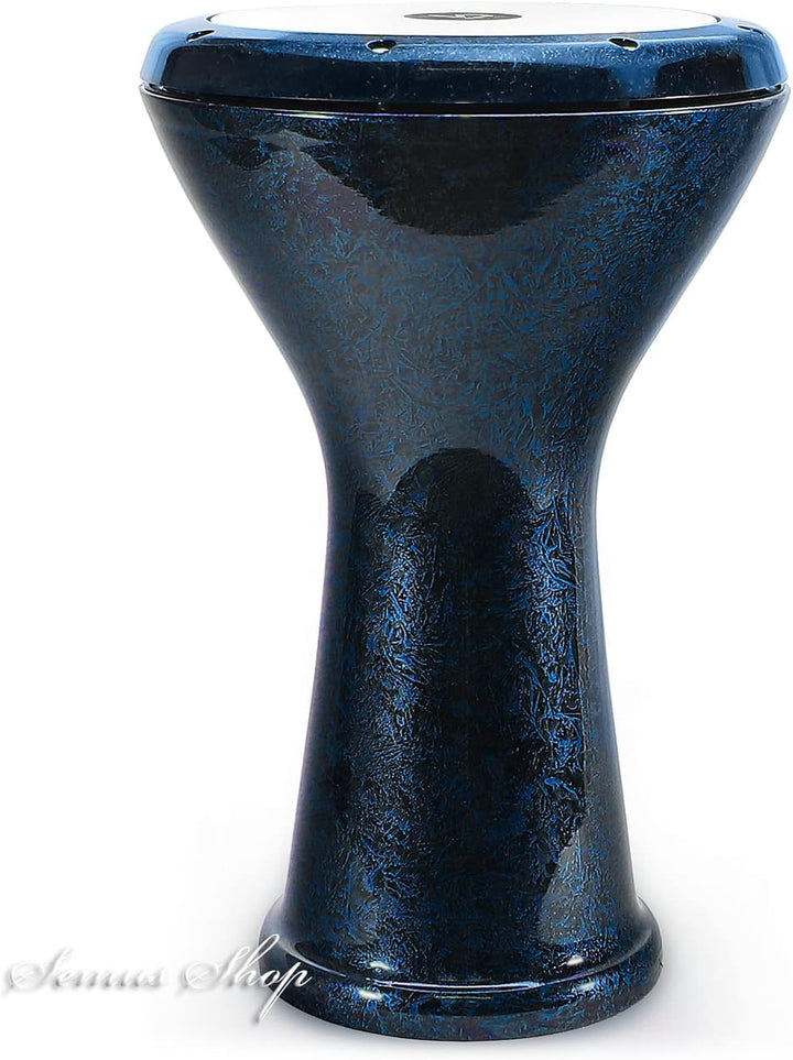 VD Vatan Vatan Profi solo Darbuka Handtrommel Percussion Aluguss Pearl Effekt Blau mit Zubehör, 3022