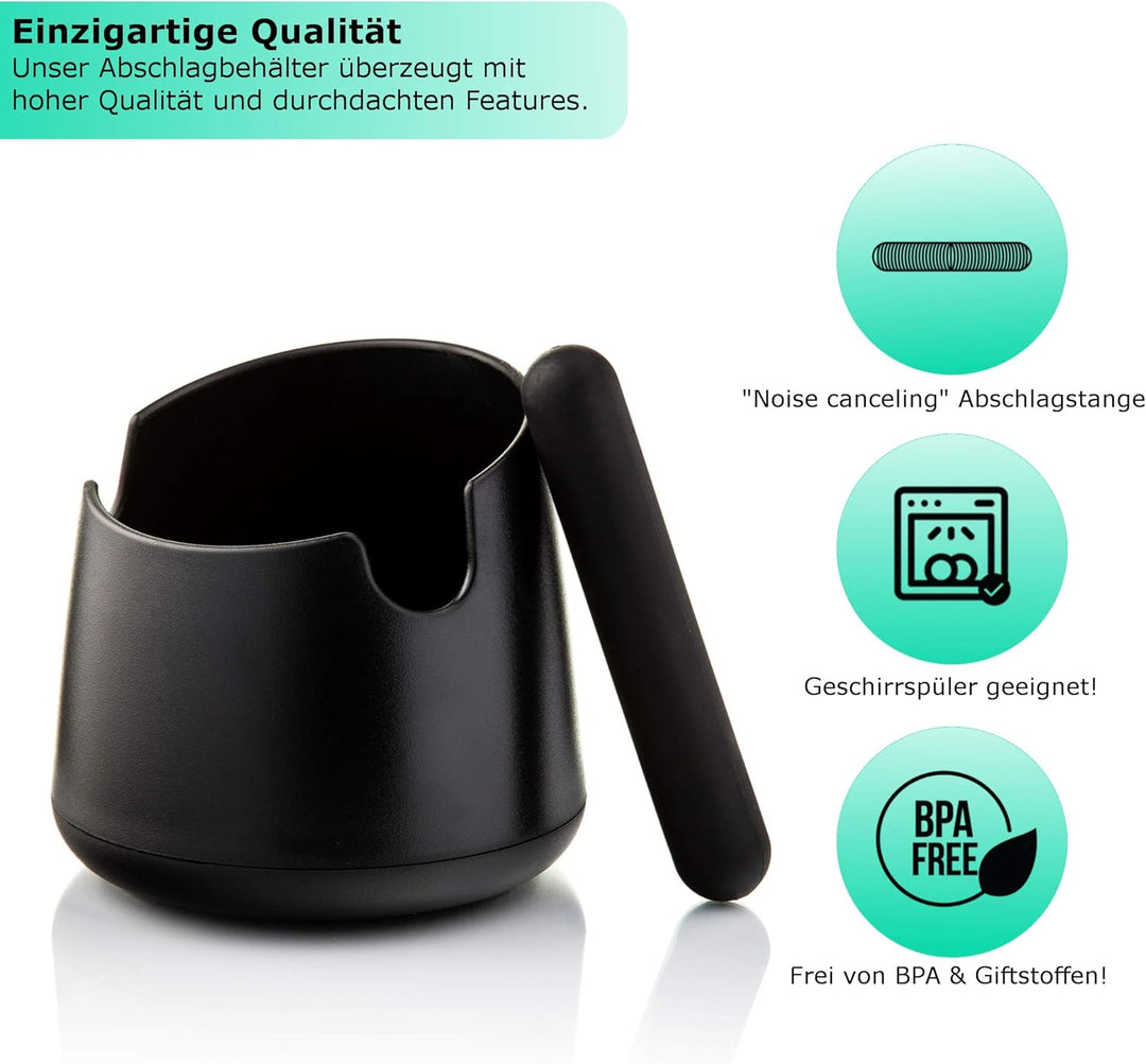 Barista Legends® Sparset – Abschlagbehälter, Barista Lappen & rutschfeste Tampermatte – Komplettes B