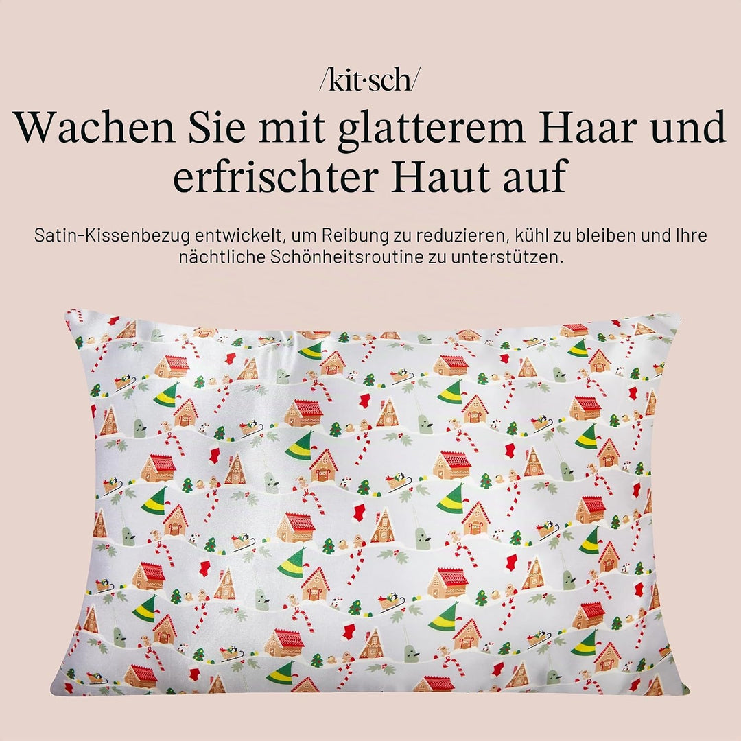 Elf x Kitsch Satin-Kissenbezug, weicher als Seidenkissenbezug für Haar und Haut, kühlende Satin-Kiss