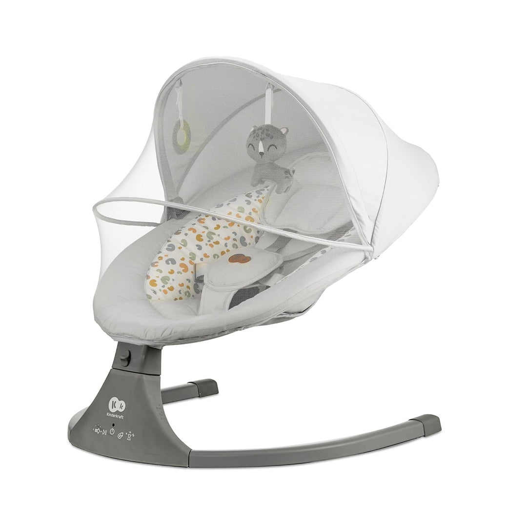 Kinderkraft LUMI 2 Babywippe, Elektrische Babyschaukel, Von der Geburt bis 9 Monate, Höhenverstellba