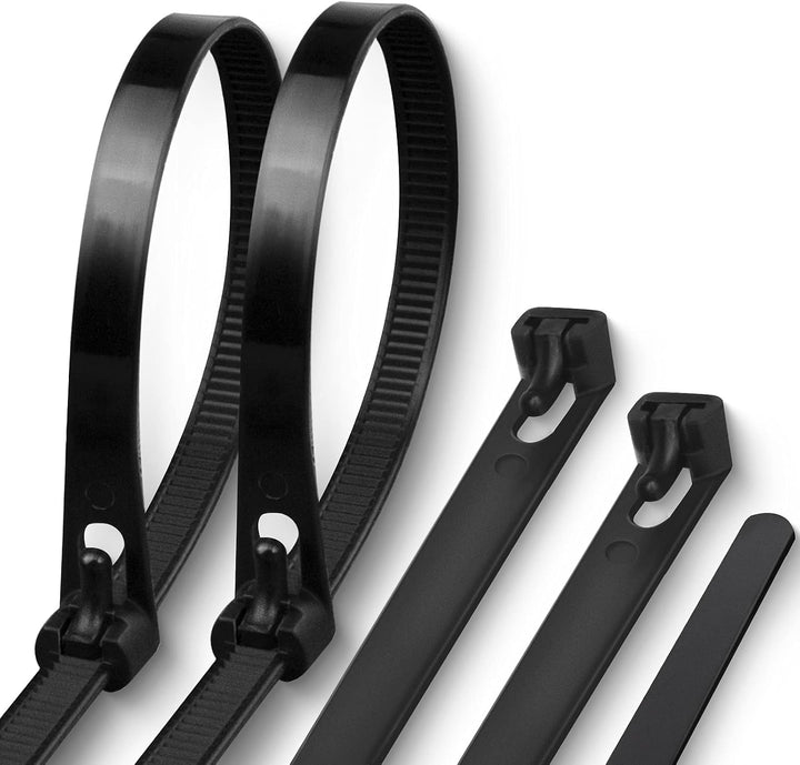 Meccion Wiederverwendbarer Kabelbinder 100 Stück UV-Beständig Starkes Nylon Wiederlösbar Kabelbinder