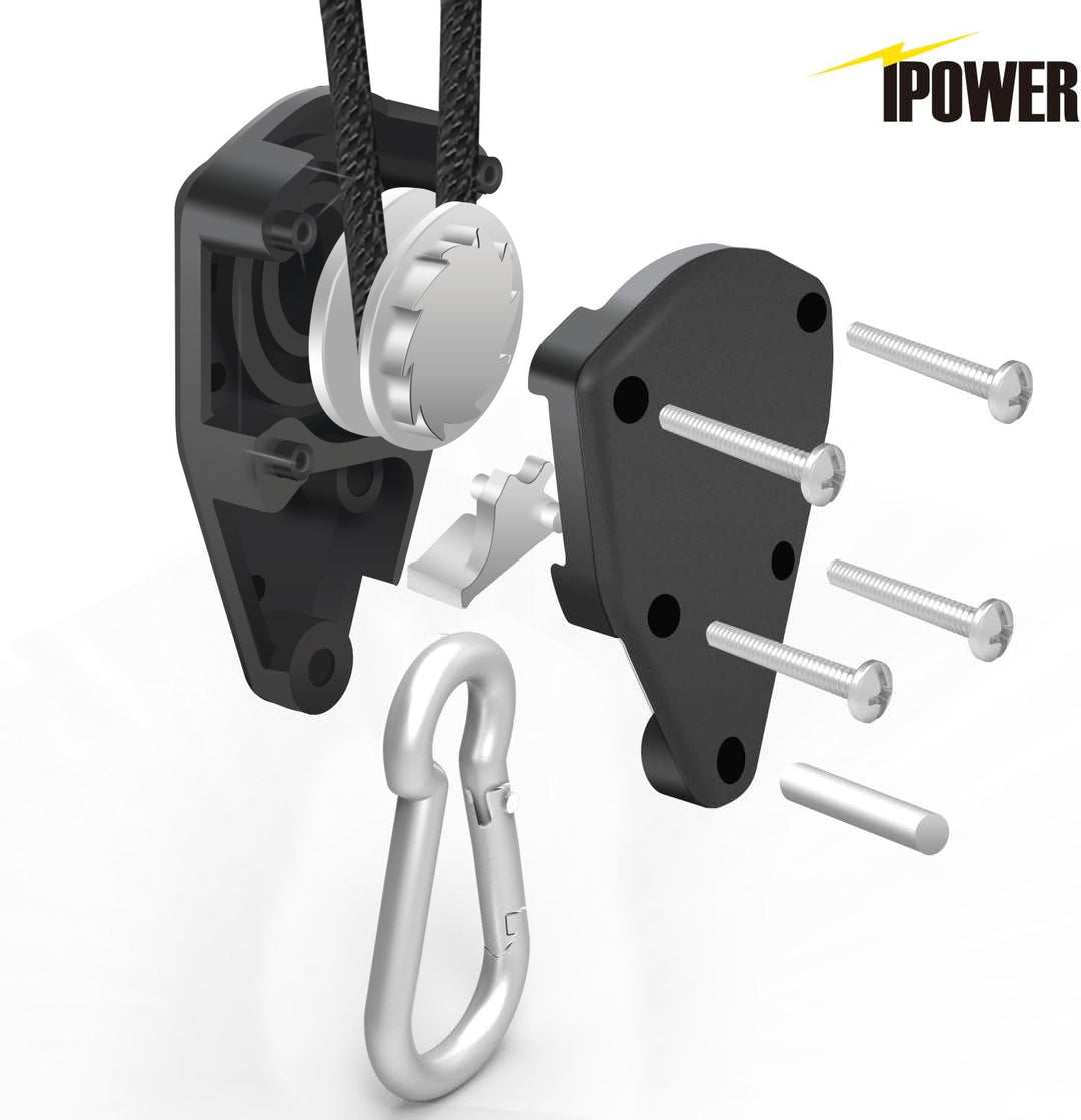 iPower 1/8" 6-Paar Seil Ratsche mit Haken, Seil Ratsche Kleiderbügel Aufhänger für Hängende Zelt Wac