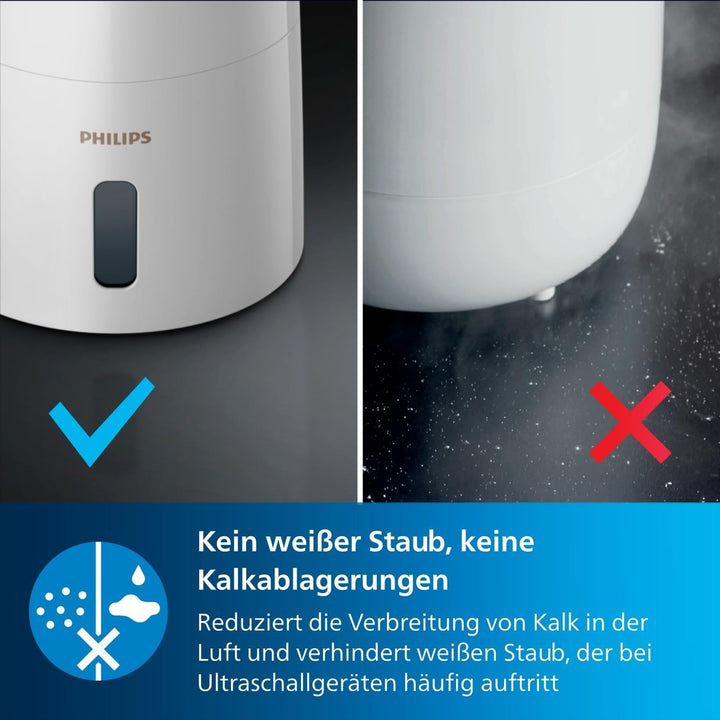 Philips Series 3000 Luftbefeuchter – für Räume bis 45 m², NanoCloud-Technologie, 3 Geschwindigkeitss