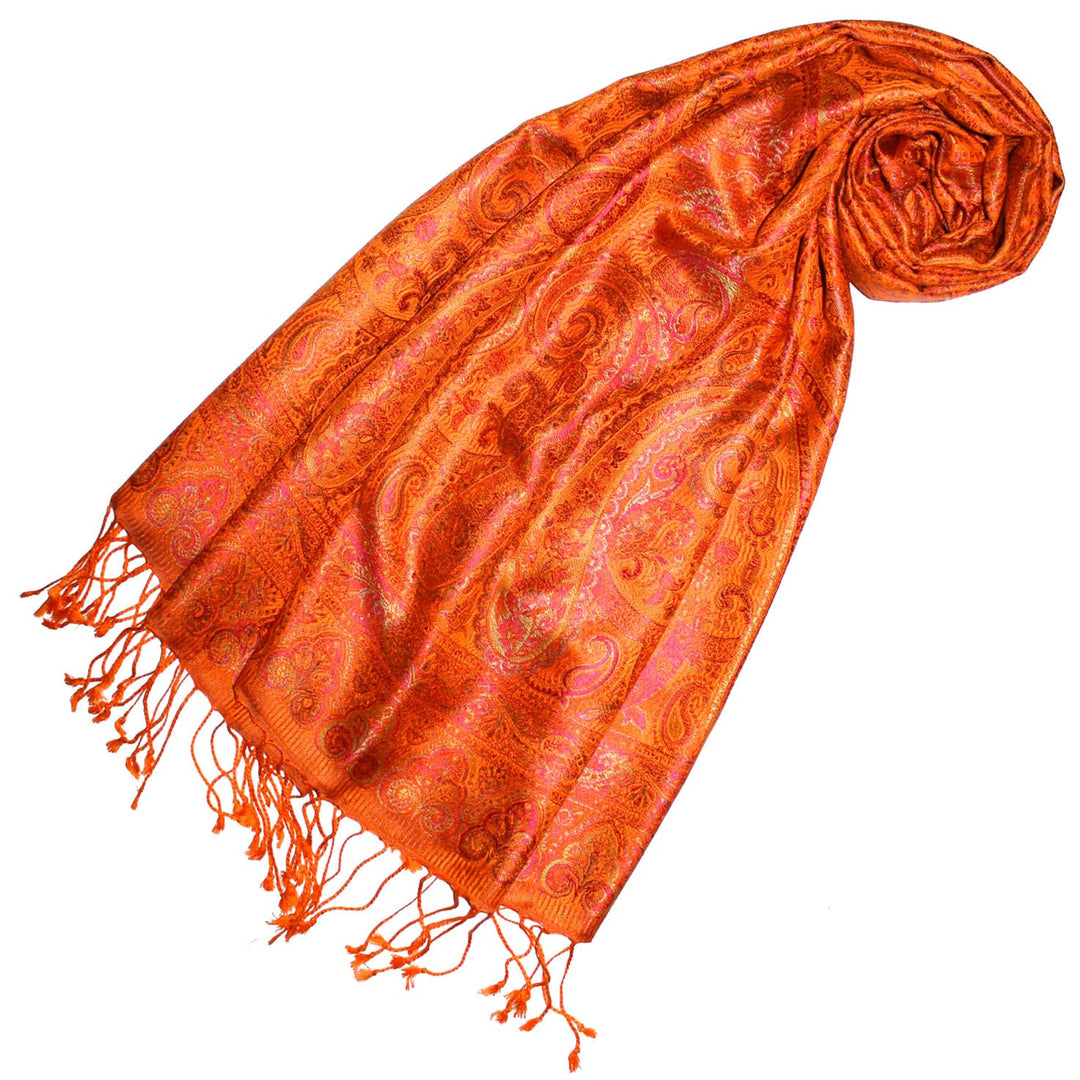 Lorenzo Cana Luxus Pashmina Damen - Schal Schaltuch jacquard gewebt 100% Seide Paisley Muster Seiden