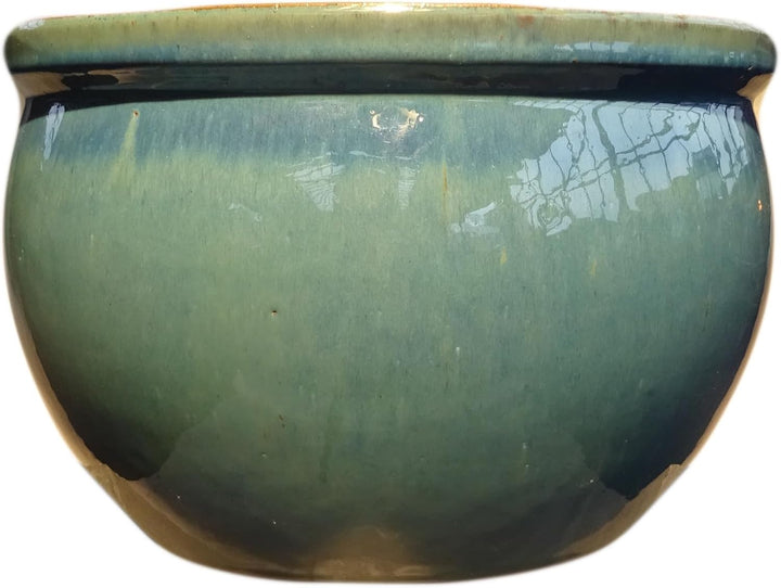 TucanoHamburg Blumentopf, Modell Bamboo in Jade, grün/blau 50x32cm, frostfest