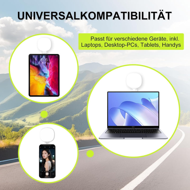 Magnetisches Selfie Licht für Phone: Ringlicht für iPhone Magsafe; CRI97 360° LED Fülllicht mit Spie