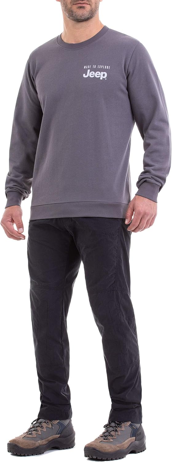 Jeep Herren Girocollo Invernale Per Con Stampa Made to Explore Sul Petto Unterhemd S Magnet/Light Gr