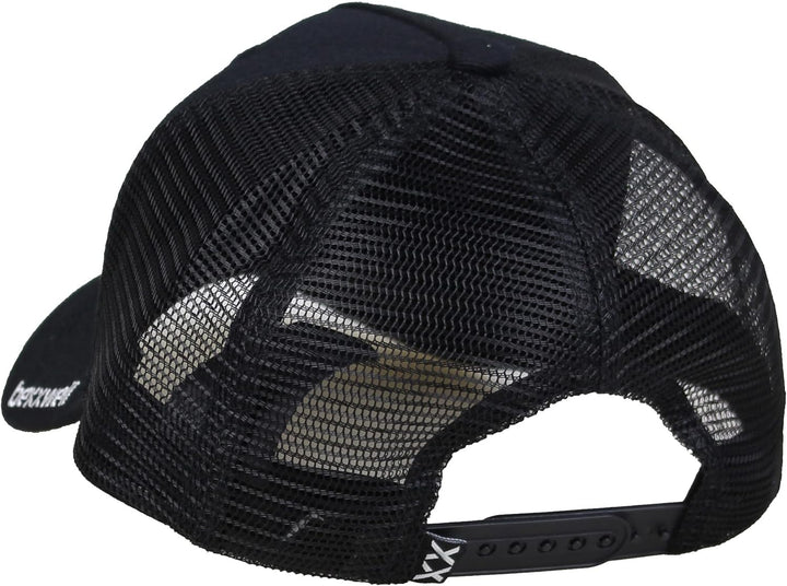 Bexxwell Trucker Cap schwarz mit 3D Logo-Stickerei in weiss (optimale Passform, Kappe, Black, White,