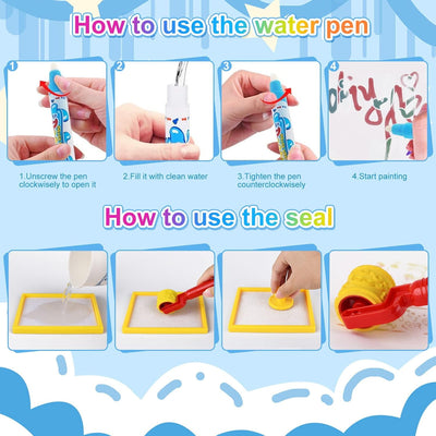 DICLLY Aqua Wasser Doodle Matte,120x90cm Super Gross Aqua Magic Doodle Matte,Malmatte Mit Wasserstif