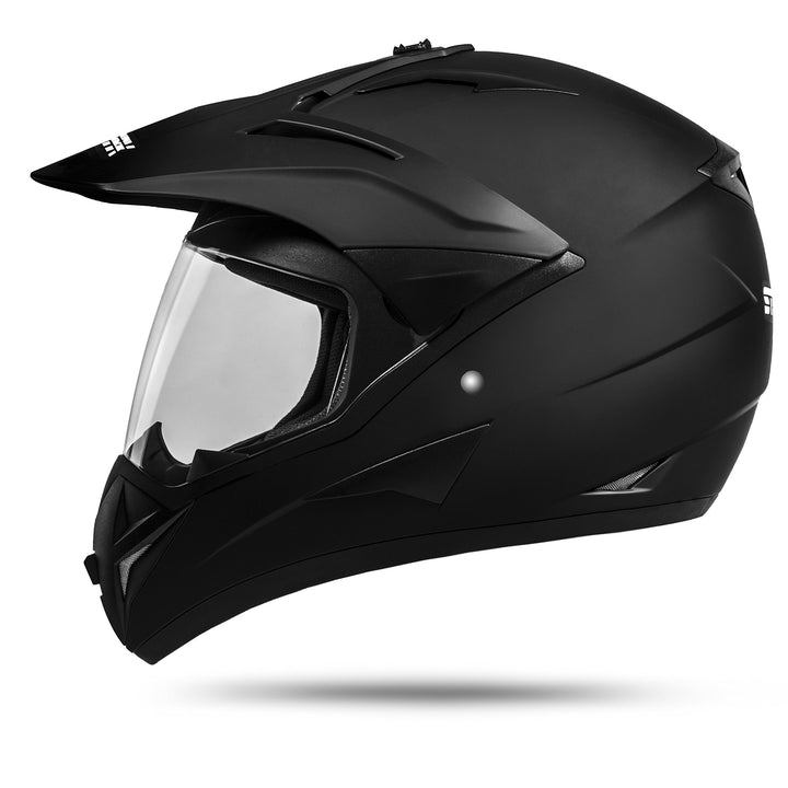 ATO Moto 801 GS War Matt Grösse: L 59-60cm Enduro Helm mit Visier für Quad ATV Motocross Motorradhel