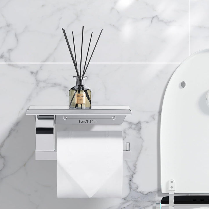 Toilettenpapierhalter mit Ablage,304 Edelstahl klopapierhalter,Wandmontage toilettenpapierhalt WC Pa
