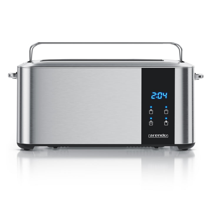 Arendo - Edelstahl Toaster Langschlitz 4 Scheiben- Touchscreen – Doppelwandgehäuse – 1500 W – Integr