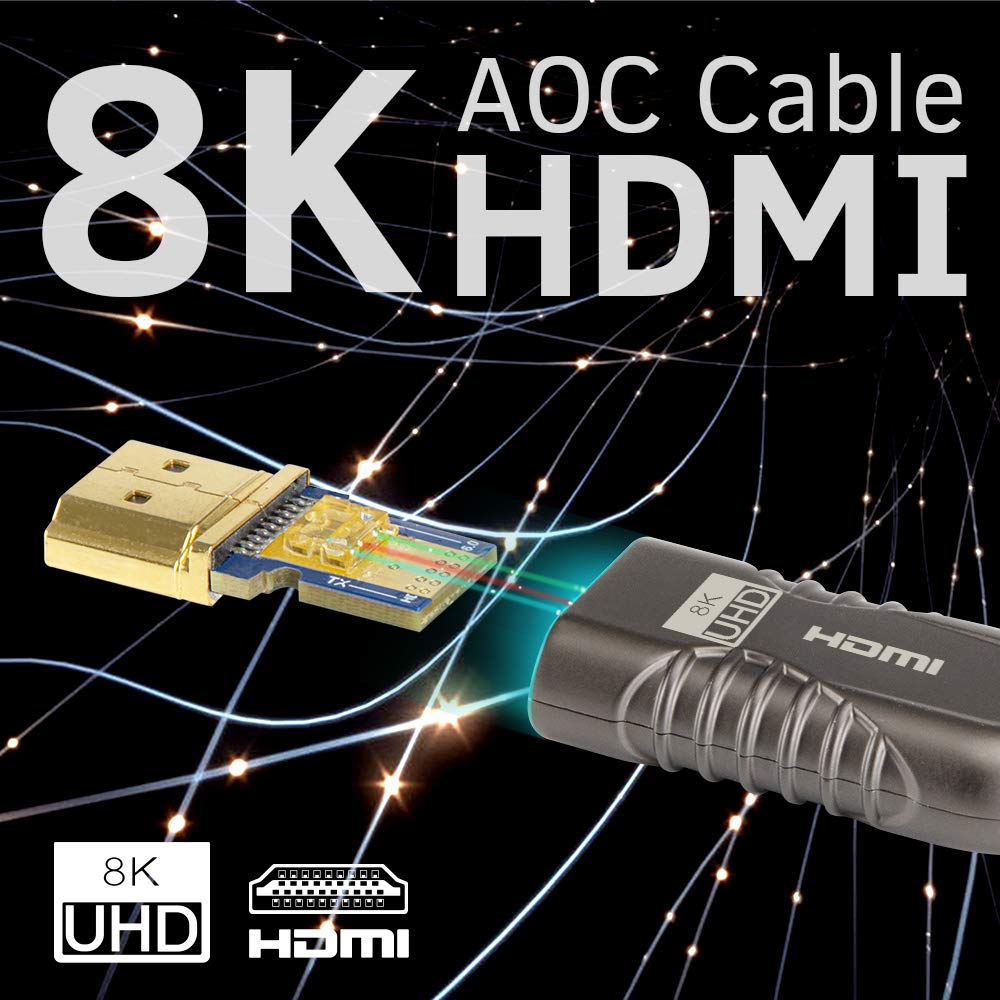 phoossno Gen2 zertifiziertes 8K Glasfaser HDMI 2.1 Kabel Ultra High Speed HDMI Kabel 48Gbps 16.5ft 5