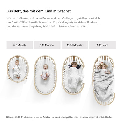 Stokke Sleepi Junior Extension, White - Verwandle Sleepi Bett Sleepi Junior - Geeignet für Kinder bi