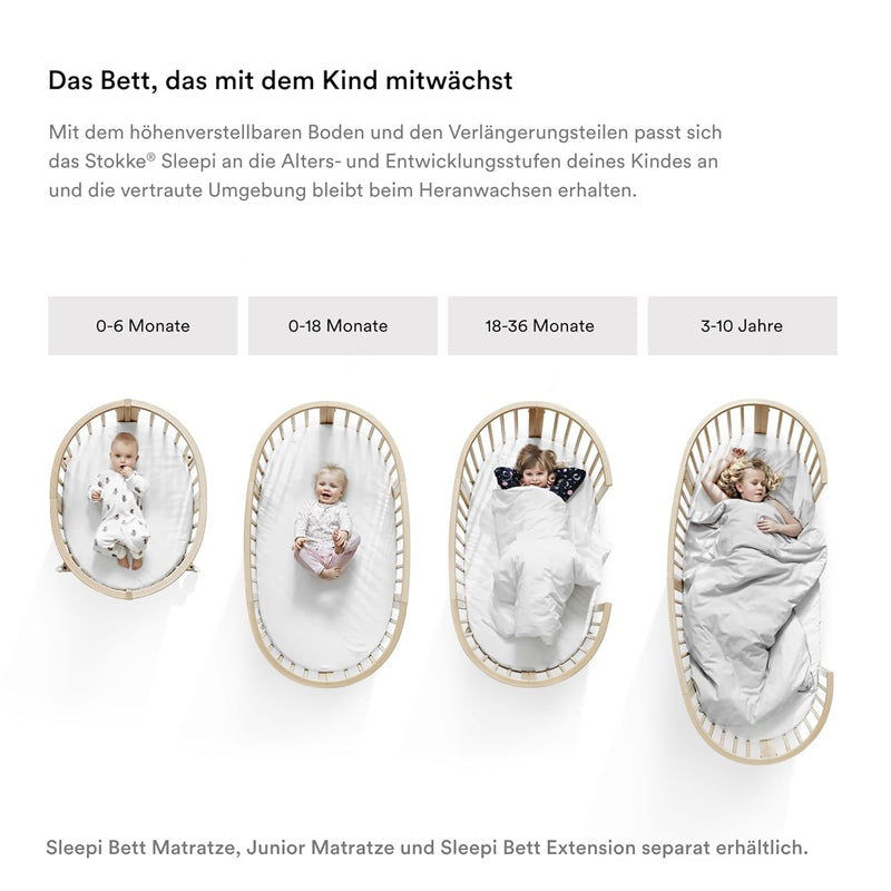 Stokke Sleepi Junior Extension, White - Verwandle Sleepi Bett Sleepi Junior - Geeignet für Kinder bi