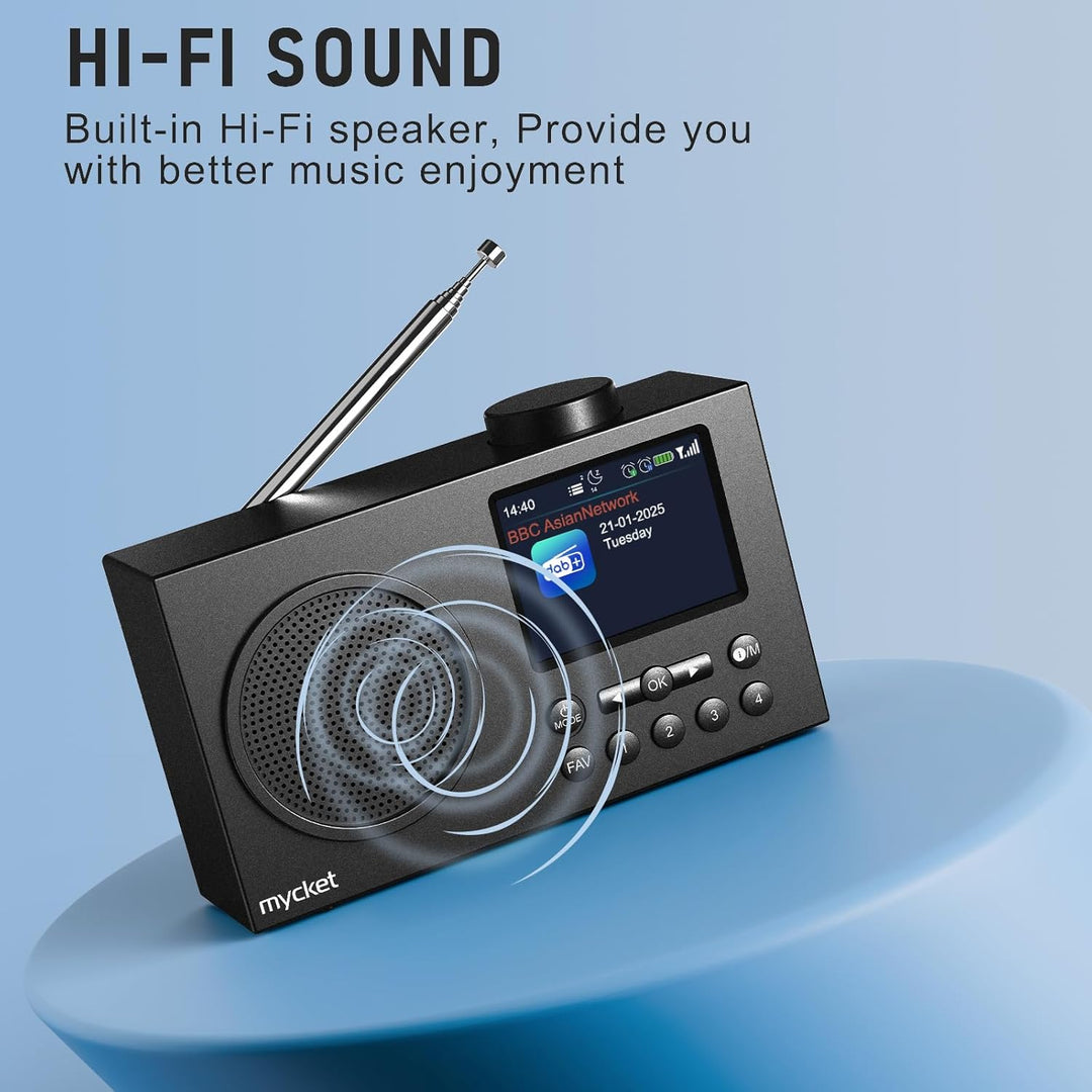 Mycket Tragbares DAB/DAB+ Radio, UKW Digital Radio mit 2025 Neuesten Signalempfängertechnologie, FM