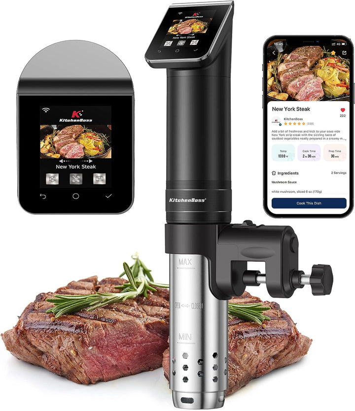 KitchenBoss Sous Vide Garer Stick WLAN: G330 Wifi Präzisionskocher Präziser Temperatureinstellung bi