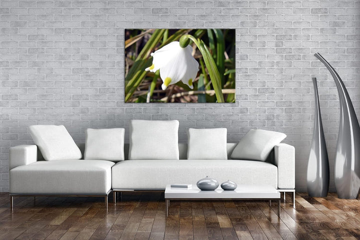 deyoli Schneeglöckchen Format: 80x60 als Leinwandbild, Motiv fertig gerahmt auf Echtholzrahmen, Hoch