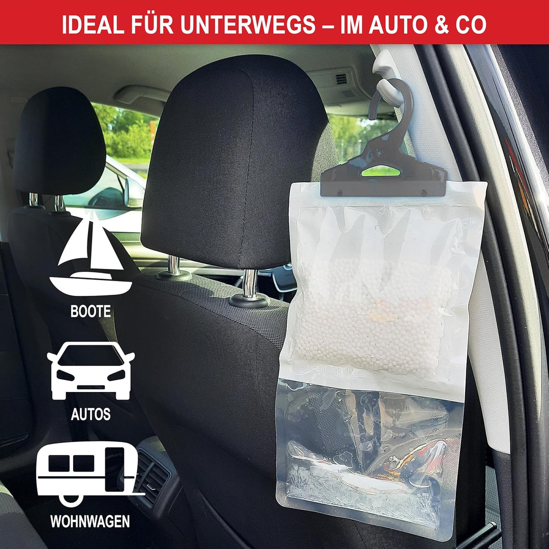 ONBEST XXL Luftentfeuchter Beutel 10x500 ml Beutel - Luftentfeuchter Set zum Aufhängen – Schrank Gra
