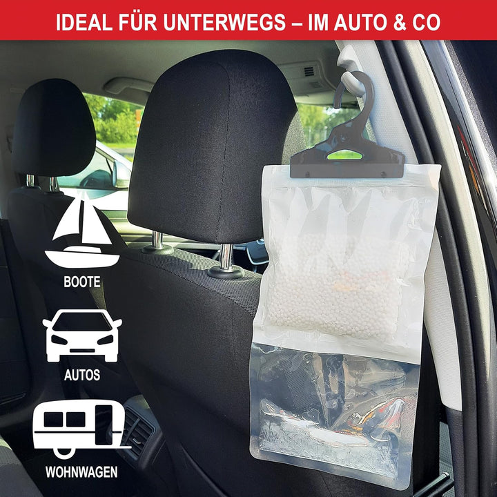 ONBEST XXL Luftentfeuchter Beutel 10x500 ml Beutel - Luftentfeuchter Set zum Aufhängen – Schrank Gra